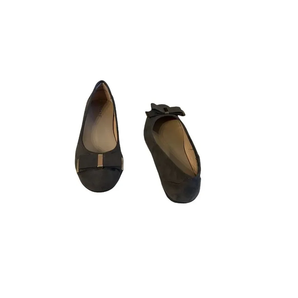 Pesaro Bernadette Gray Brown Suede Ballet Flats - Size 8.5 M